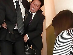 Japanese milf breezy gives her poon to her husband's coworker at dinner time!