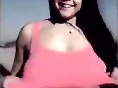 Big boobed girl teases for jesus