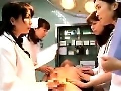 Slutty Japanese doctors putting their hands to work on a t