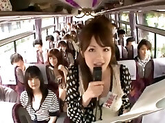 Crazy Asian girls have hot bus journey