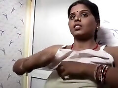 Desi nasty housewife bathing with devar