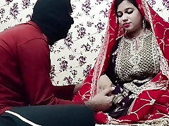 Indian Desi Fabulous Bride with her Husband on Wedding Night