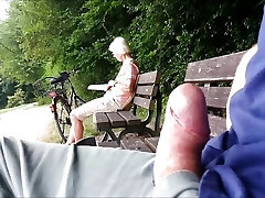 Teaser - Public ejaculation for Granny in the park