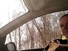 Showing a grandma in a car
