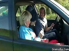 Granny is picked up from the road and poked in the camper