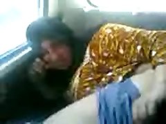 Arab MILF sucking and poking in a car