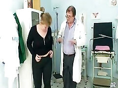 Mature Vilma has her pussy decently gyno checked at gyno office
