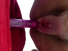 Wife's big love button and unique pussy gaping sphincter
