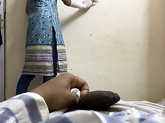 Flashing dick on Indian maid to boink ( chudai ) in hindi