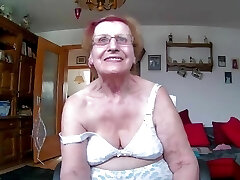 Granny in underwear and stocking