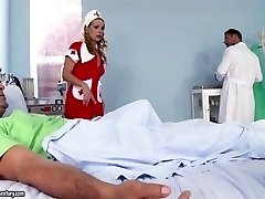 Beutiful Nurse fellates doctor and patients penis buttfuck gape