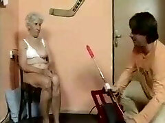 Old Grandmother fucked by machine