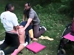 Rough threeway in the meadow