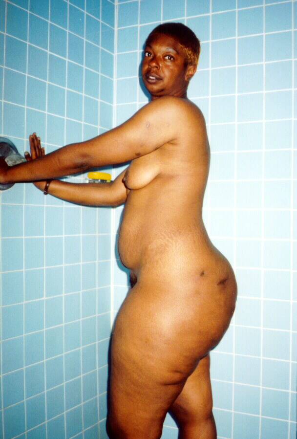 Butter is a mature black woman who likes it in the shower. Cum get in with  her and play with her huge sexy round booty too