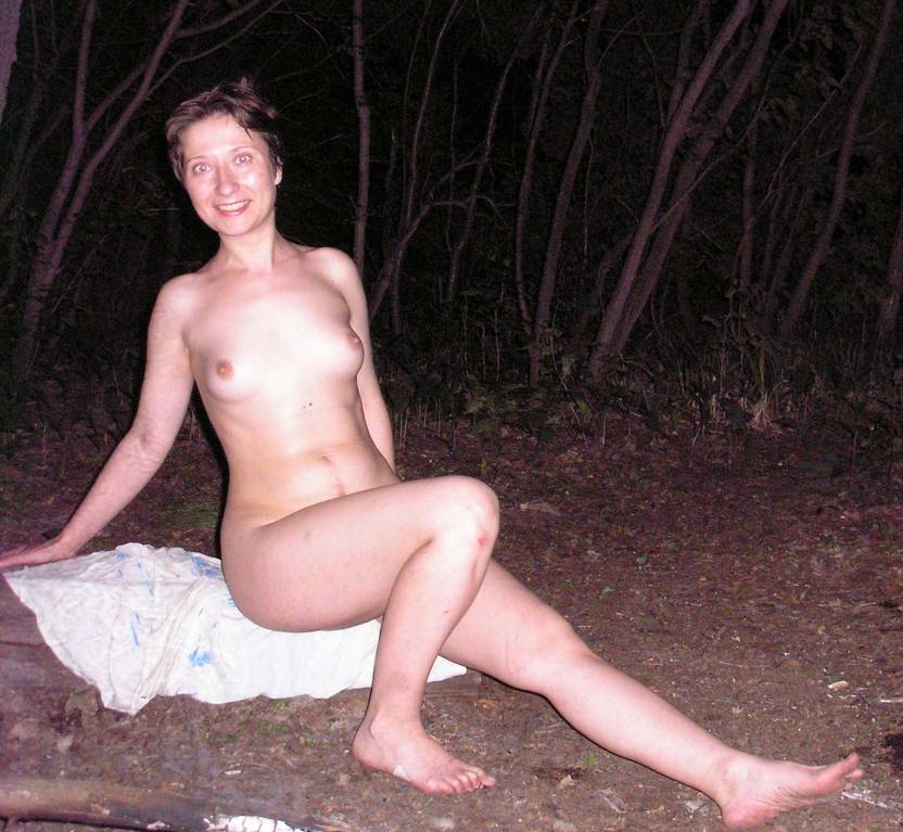 These are the secret nude pictures of my naughty exwife posing outdoors.