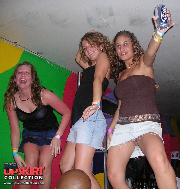 Drunk Upskirt Party - Upskirt girls have fun at party