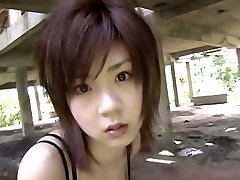 Teen chick Aki Hoshino in sexy fishnet asamu yuma poses for photoshoot