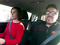 Fake Driving School Jealous learner with great tits