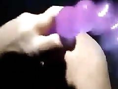 Male loves purple dildo deep in ass
