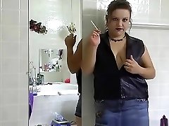 Smoking and Teasing My sister and bardhar xxx Lovers in the Bathroom - ALHANA WINTER