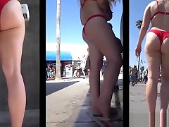 Amazing Big Ass angelic mary Thong Bikini Beach Voyeur Closeup