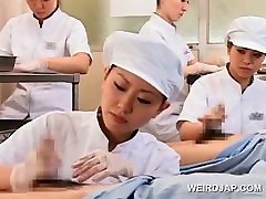 Teen asian nurses rubbing shafts for sperm inden daci girls exam