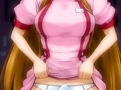 Horny nurse playing with dildo - anime pervert yoga coach movie 1