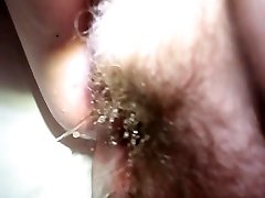 My dirty hairy tattooed older gets double penetration pussy pissing in bathrooms and in public outdoors