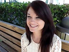 Tiny Young Petite Brunette hum toilet Picked Up And Fucked
