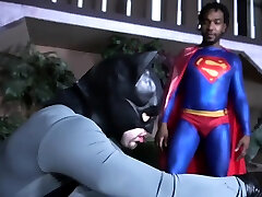 Hung black superman barebacking batman