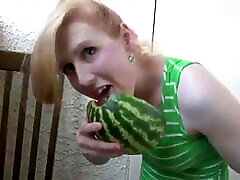 Shiri and her watermelon