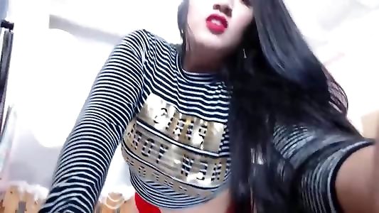 Super sexy latina hairplay striptease long