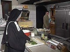German nun butt-banged in kitchen