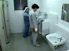 Asian Nurse And Cleaning Lady Help A Patient Jerk Off