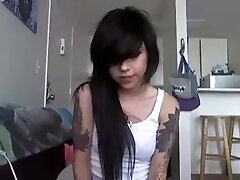Petite punk cutie cums with vibe and sextoy