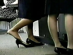 Pantyhose. Soles that hurt in shoes glide out of them in frantic moments