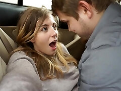 My naughty girlfriend and me having venture fucking in car and got caught
