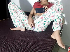 Indian nubile stepsister caught watching porn
