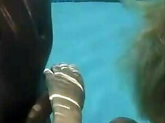 Underwater Oral. Sperm floating