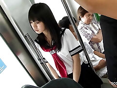 Public Gang-bang in Bus - Asian Teen get Fucked by many old Folks