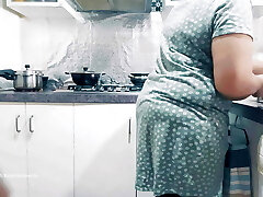 Indian Wife's Ass Spanked, fingered and Globes Squeezed in the Kitchen