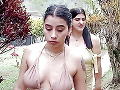 Horny lesbians with big backside take advantage of home alone to eat their cunts in the pool - Porn in Spanish