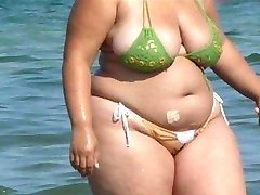 BBW Bikini - Candid ass - Beach Booty voyeur - Spying Butt 